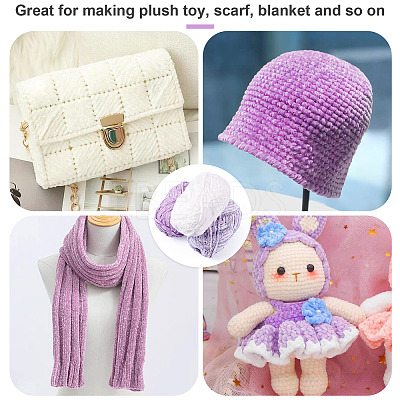 3 Rolls Super Bulky Plush Polyester Chenille Yarn OCOR-MB0001-06A-1