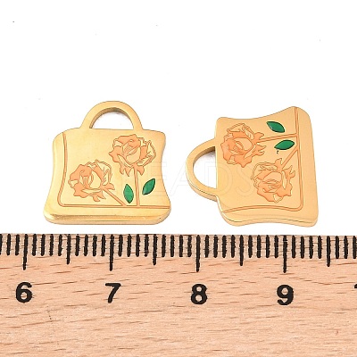 304 Stainless Steel Enamel Pendants STAS-A136-01G-06-1