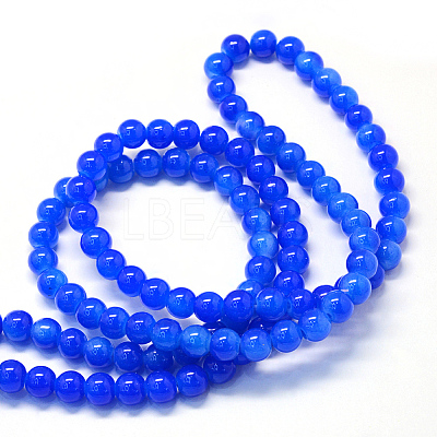 Baking Paint Imitation Jade Glass Round Bead Strands X-DGLA-Q021-8mm-33-1