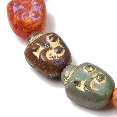Painted Glass Beads Strands GL-CBA8EF0-01-1