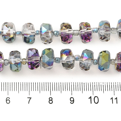 Transparent Electroplat Glass Beads Strands EGLA-P062-01A-HP03-1