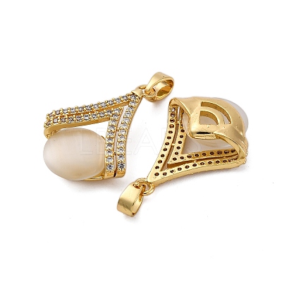 Brass Resin Pendants KK-V009-06G-1