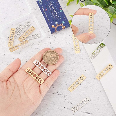 16Pcs 2 Colors 201 Stainless Steel Pendants STAS-SC0005-10-1