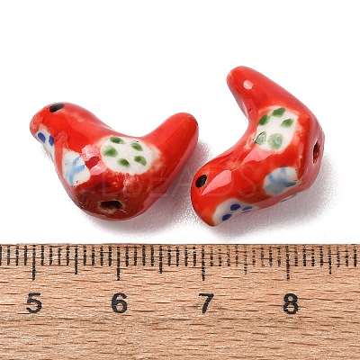 Handmade Printed Porcelain Beads LS-PORC-F005-04B-1-1