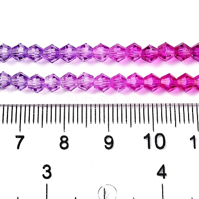 Gradient Color Baking Paint Glass Bead Strands LS-DGLA-A039-T4mm-A09-1