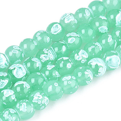 Baking Paint Glass Beads Strands DGLA-N015-6mm-07-1