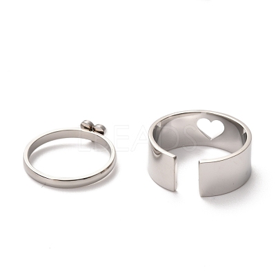 Tarnish Resistant 304 Stainless Steel Finger Rings Sets RJEW-F117-03P-1