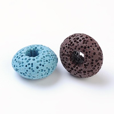 Lava Rock Gemstone European Beads X-GGDA007-1
