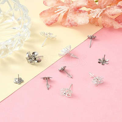 30Pcs 5 Styles 304 Stainless Steel Stud Earring Findings STAS-YW0001-87-1