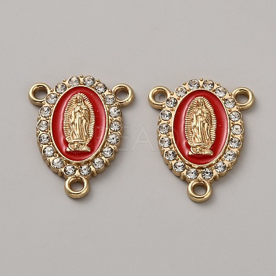 Zinc Alloy Enamel Religion Oval with Virgin Mary Chandelier Component Links FIND-WH0366-384G-03-1