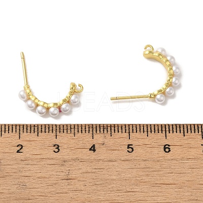 Rack Plating Brass Studs Earrings Findings EJEW-R162-32G-1