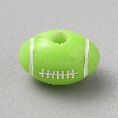 Opaque Acrylic European Beads SACR-CJC0001-34F-1