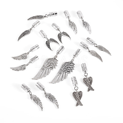 16Pcs 8 Style Alloy Cord End PALLOY-PJ00001-1