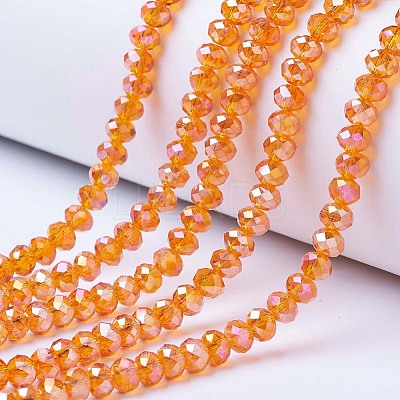 Electroplate Glass Beads Strands X-EGLA-A034-T4mm-B16-1