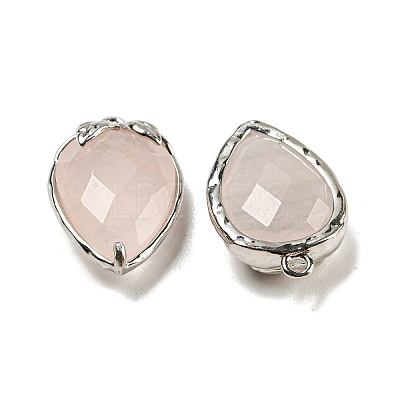 Natural Rose Quartz Faceted Pendants G-M431-06P-03-1