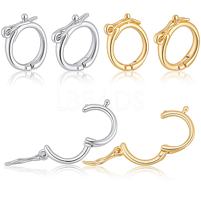 8Pcs 2 Colors Brass Twister Clasps KK-BBC0023-80-1