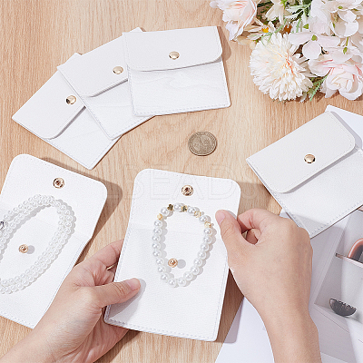 6Pcs PVC PU Leather Jewelry Envelope Pouches with Snap Button ABAG-WH0039-49A-1