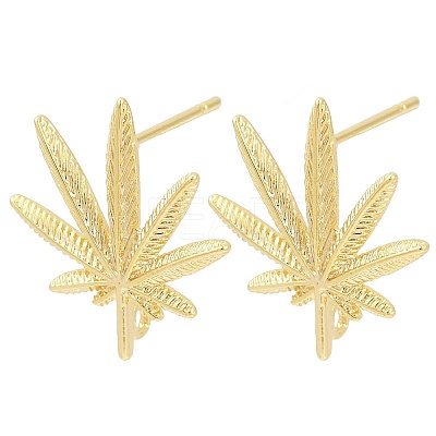 Brass Stud Earring Findings KK-Z099-04G-01-1