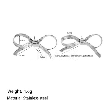 Design Sense Titanium Steel Choker Short Butterfly Stud Earrings JM2359-4-1