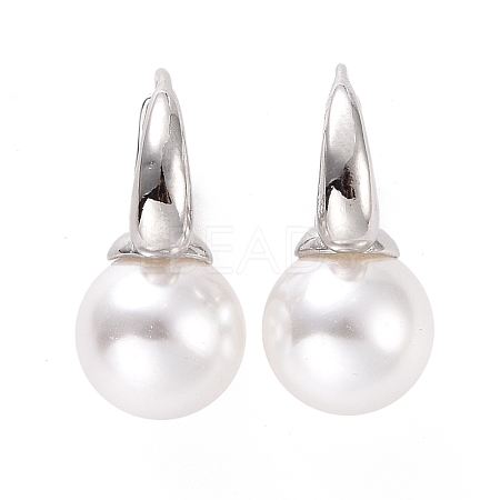 Plastic Pearl Hoop Earrings EJEW-A072-15P-1