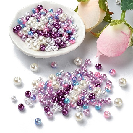 5 Colors ABS Plastic Imitation Pearl Beads KY-YW0001-63D-1