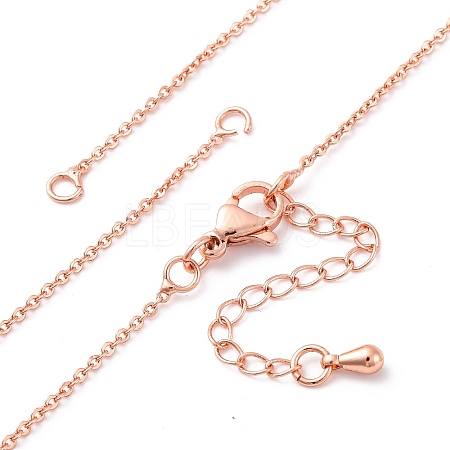 1.3MM Brass Cable Chain Necklace Making NJEW-D302-76RG-1