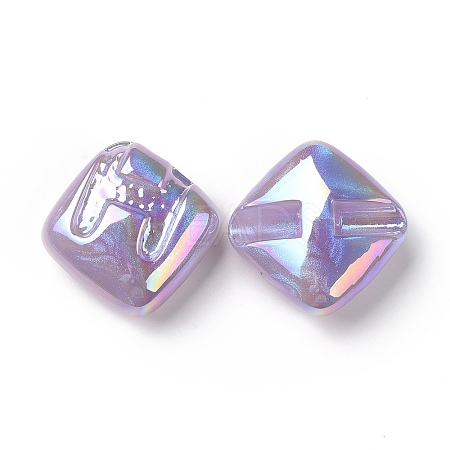 Rainbow Iridescent Plating Acrylic Beads LS-OACR-A010-06A-1
