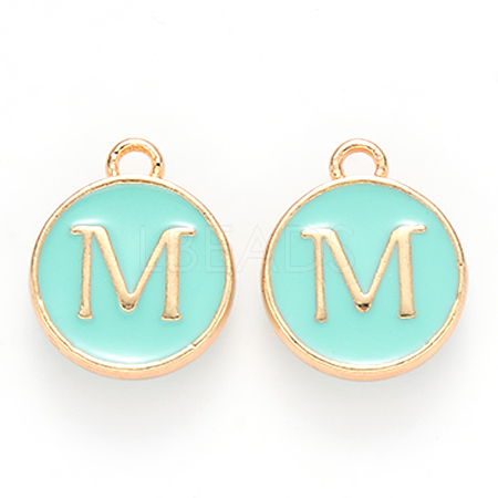 Golden Plated Alloy Enamel Charms ENAM-S118-05M-1