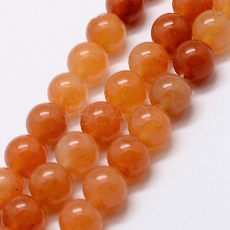 Natural Red Aventurine Bead Strands X-G-P257-02-8mm-1