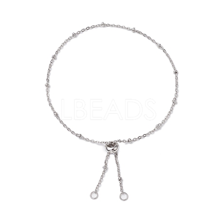 Non-Tarnish 304 Stainless Steel Satellite Chain Slider Bracelet Making AJEW-JB01246-02-1