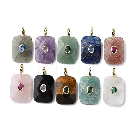 Natural Mixed Stone Faceted Pendants G-B186-01G-1
