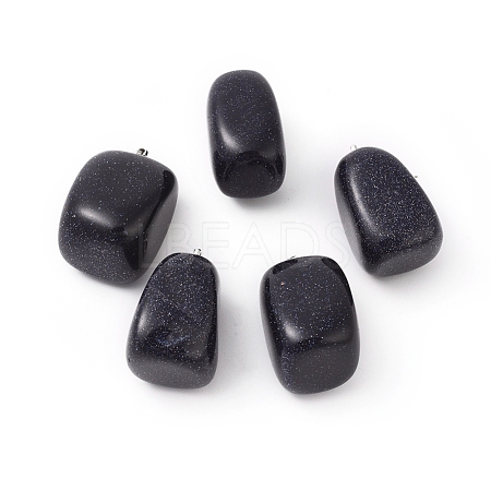 Synthetic Blue Goldstone Pendants G-K302-B05-1