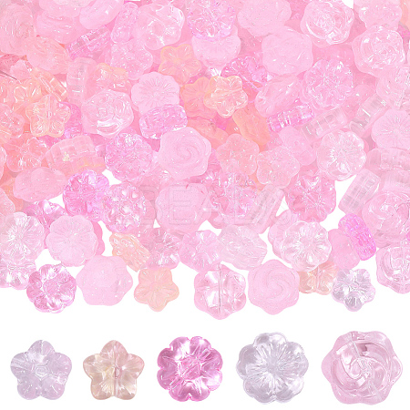 150Pcs 5 Styles Glass Beads GLAA-PA0001-50-1