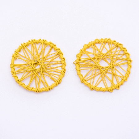 Wrapped Wire Iron Pendants IFIN-WH0053-41A-03-1