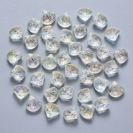 Transparent Spray Painted Glass Beads GLAA-T016-05B-1