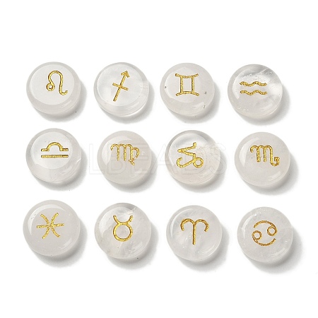 12 Constellation Natural Quartz Crystal Cabochons Set G-Q190-03C-1