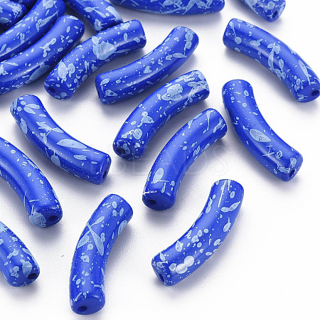Opaque Spray Painted Acrylic Beads X1-MACR-S372-002F-B02-1