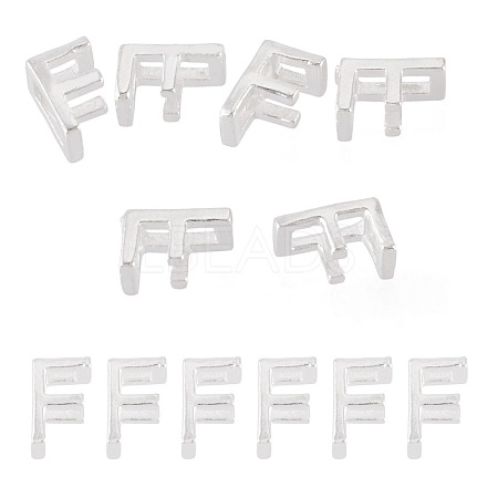 6Pcs 925 Sterling Silver Hollow Initial Beads STER-TA0001-53F-1