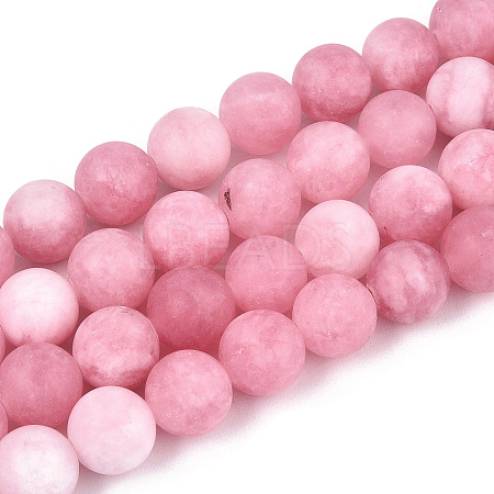 Natural White Jade Bead Strands X-G-R297-8mm-31-1