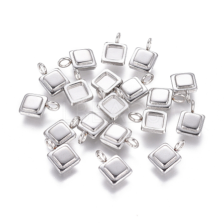 Non-Tarnish 304 Stainless Steel Pendant Cabochon Settings X-STAS-F222-024-1