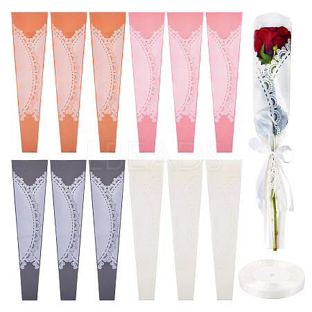 Lace Pattern Plastic Gift Bags DIY-TA0010-89-1
