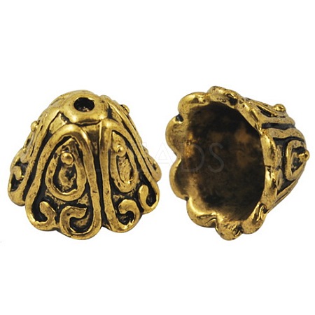Tibetan Style Alloy Bead Caps LS-TIBEB-EA9700YKG-AG-FF-1