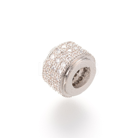 Brass Micro Pave Cubic Zirconia Beads X-ZIRC-S053-YS013-2-1
