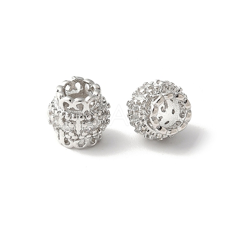 Brass Micro Pave Cubic Zirconia European Beads KK-U067-08P-06-1