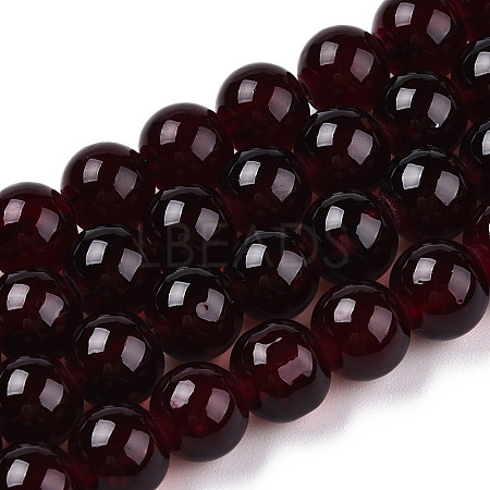 Baking Paint Imitation Jade Glass Round Bead Strands X1-DGLA-Q021-8mm-48-1