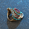 Retro Alloy and Rhinestone Finger Rings FS-WG56BBF-01-2