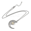 Alloy Resin Moon Pumpkin Pendants Necklaces NJEW-S417-01C-2