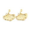 Brass Micro Pave Clear Cubic Zirconia Charms KK-Z044-26G-1