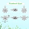 12Pcs 430 Stainless Steel Small Flower Connector Charms & Pendants JX240A-2