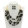 Alloy & Resin Beaded Multilayer Necklaces & Dangle Earrings Sets FS-WGF1004-03-1